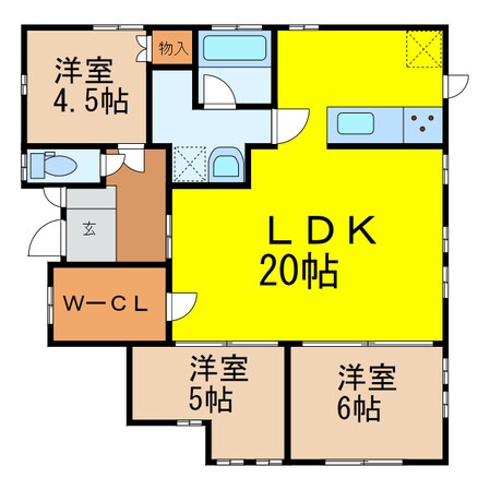 鴻巣平屋の物件間取画像